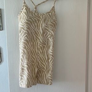 Cream Zebra Print Romper/bodysuit